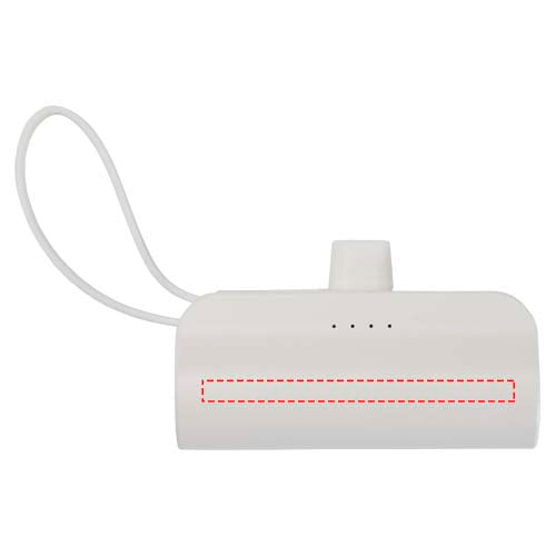 Alnair 5 000 mAh 10 W Type-C powerbank av återvunnen plast med inbyggt flipstativ och 2-i-1-kabel