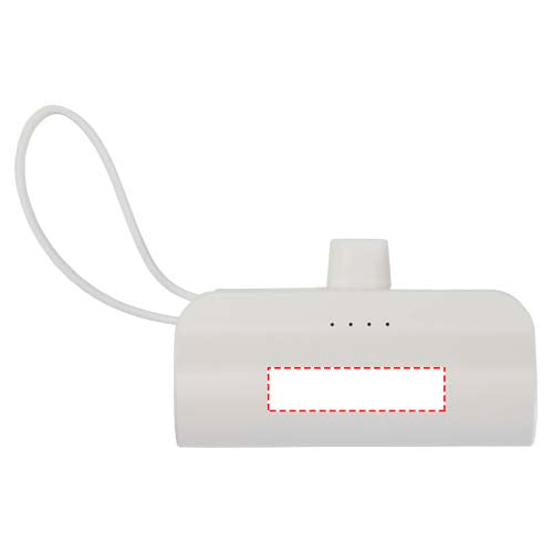 Alnair 5 000 mAh 10 W Type-C powerbank av återvunnen plast med inbyggt flipstativ och 2-i-1-kabel
