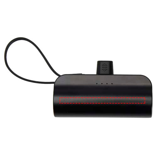 Alnair 5 000 mAh 10 W Type-C powerbank av återvunnen plast med inbyggt flipstativ och 2-i-1-kabel