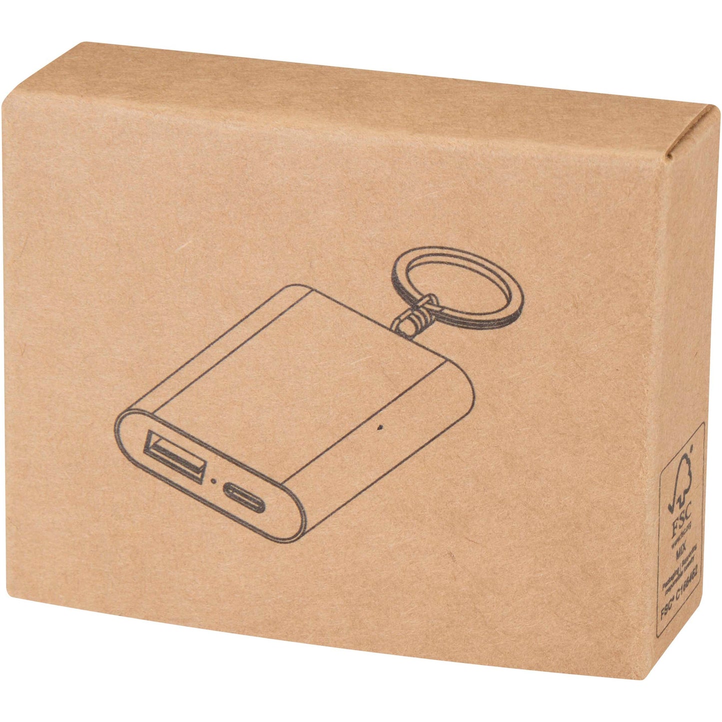 Arcturus 2 000 mAh powerbank i återvunnet aluminium med nyckelring