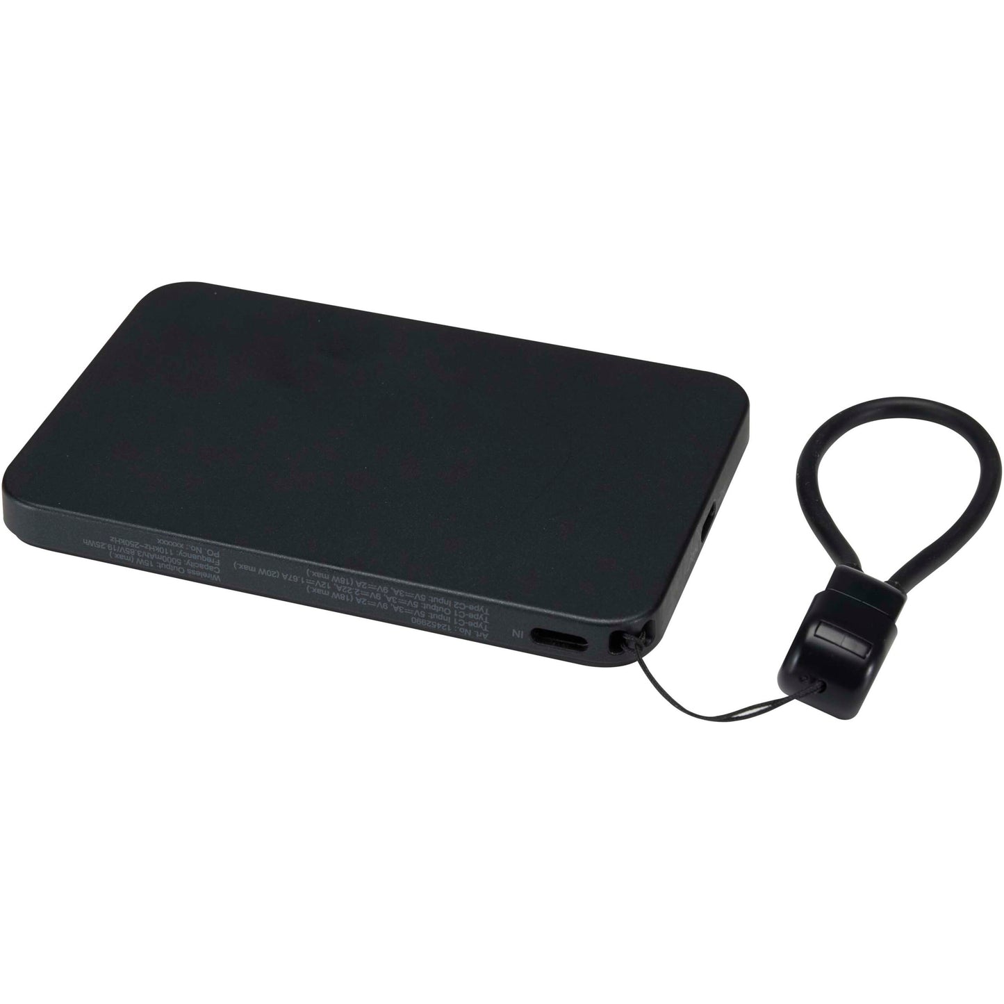 SMART 5000 mAh magnetisk powerbank av återvunnen plast med nyckelband