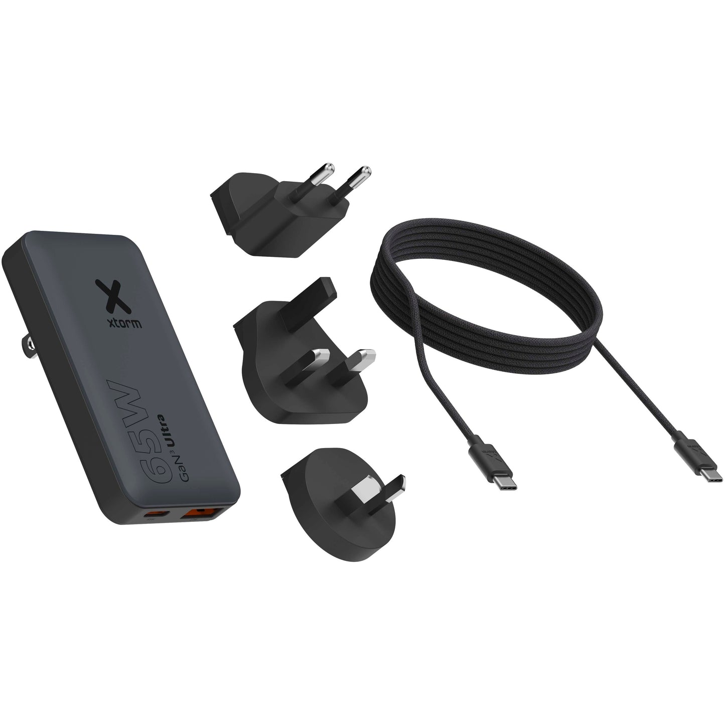 Xtorm 65 W snabbladdare set med kabel och resefodral för resor