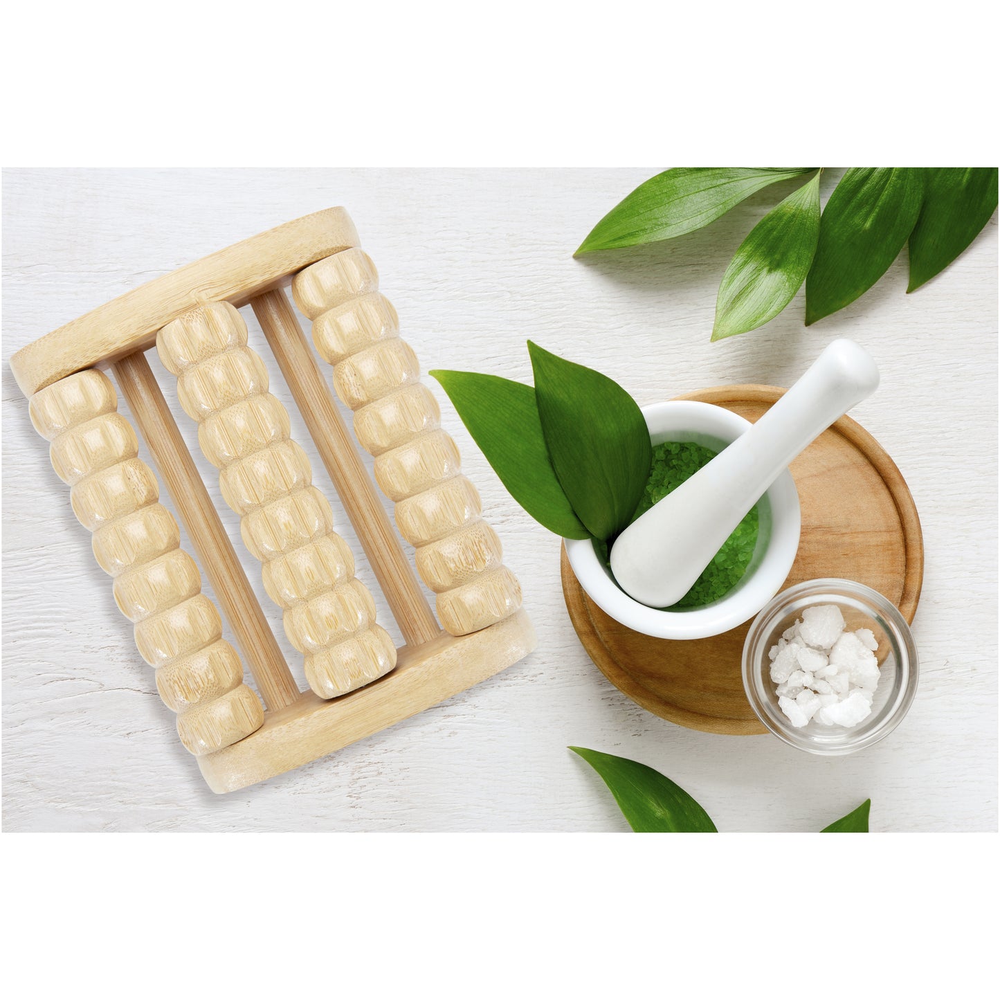 Venis fotmassageapparat av bambu