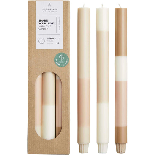 Originalhome skiktade kalkstensljus – set om 3
