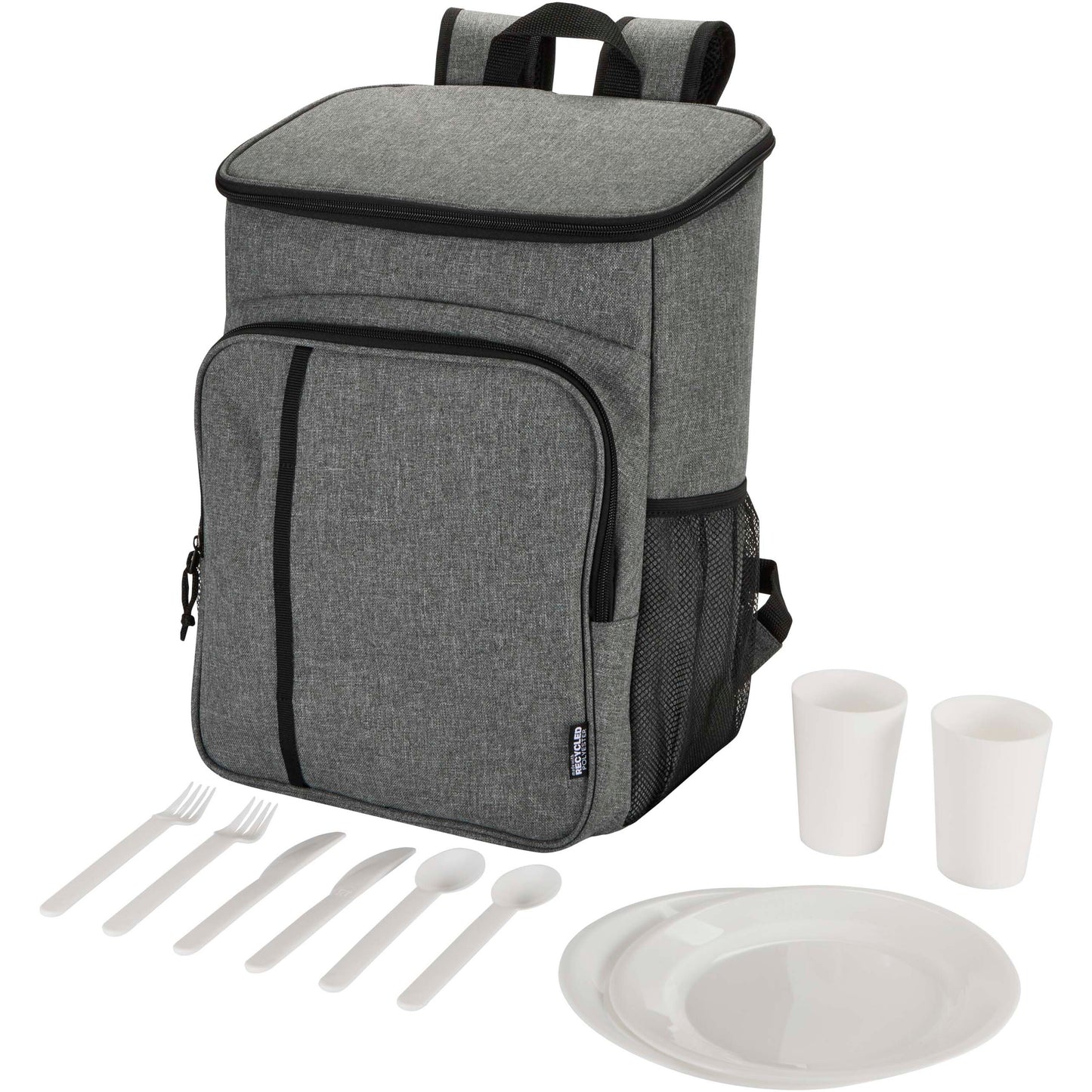 Tundra picknick kylryggsäck av återvunnen GRS med serveringsset, 20 l