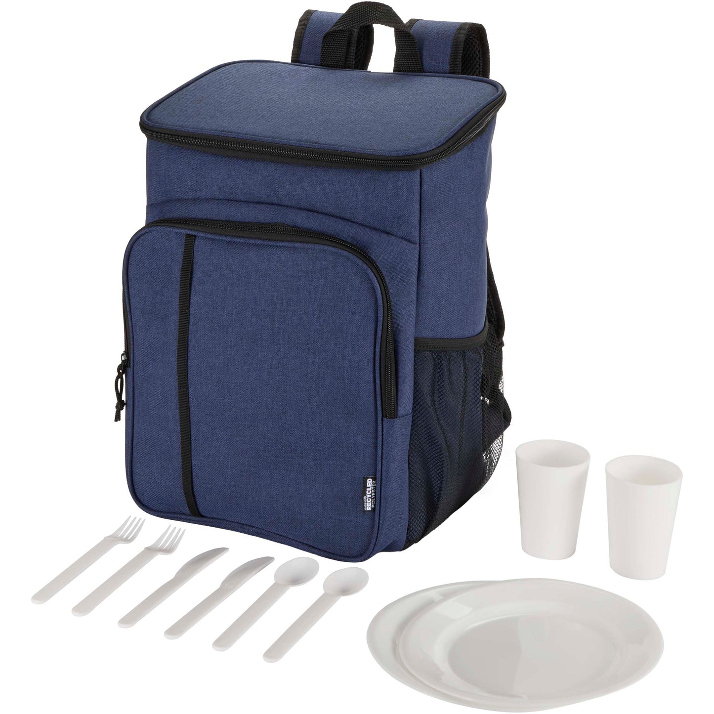 Tundra picknick kylryggsäck av återvunnen GRS med serveringsset, 20 l