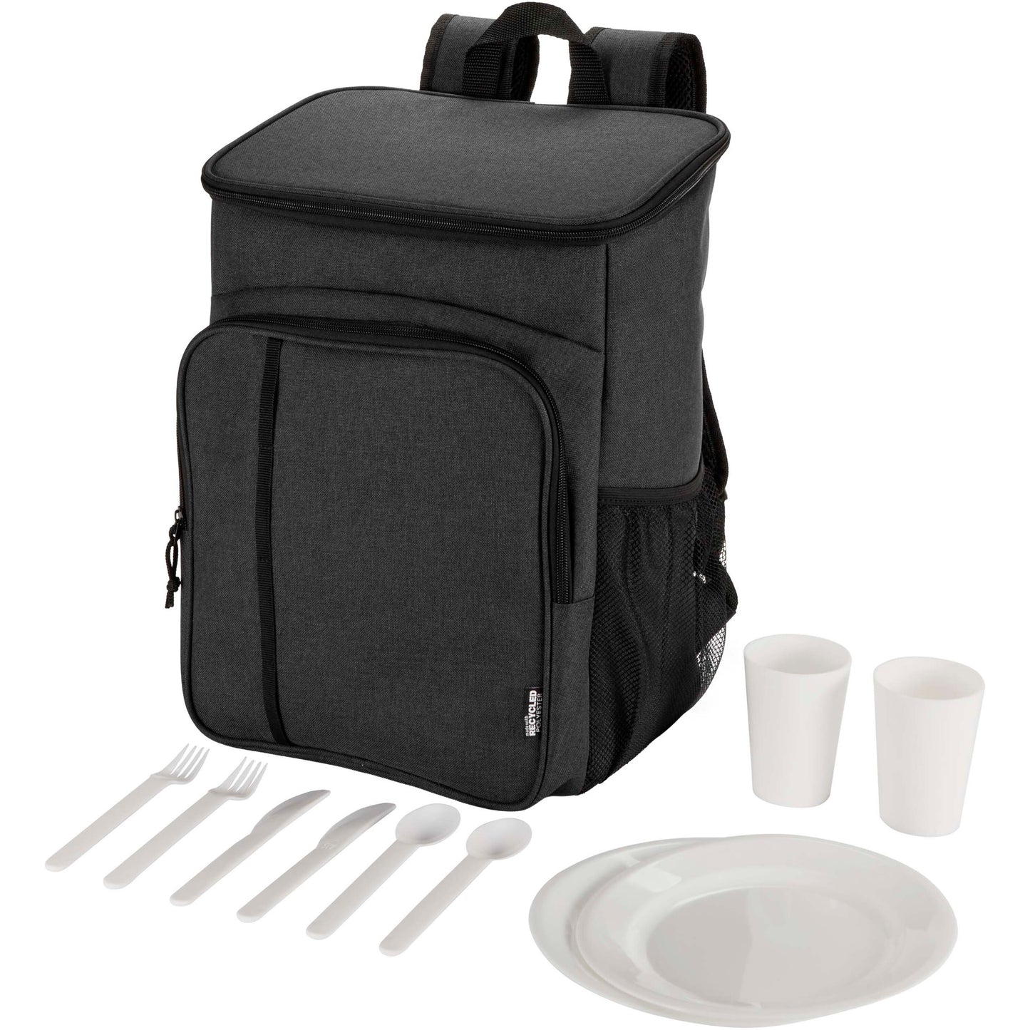 Tundra picknick kylryggsäck av återvunnen GRS med serveringsset, 20 l