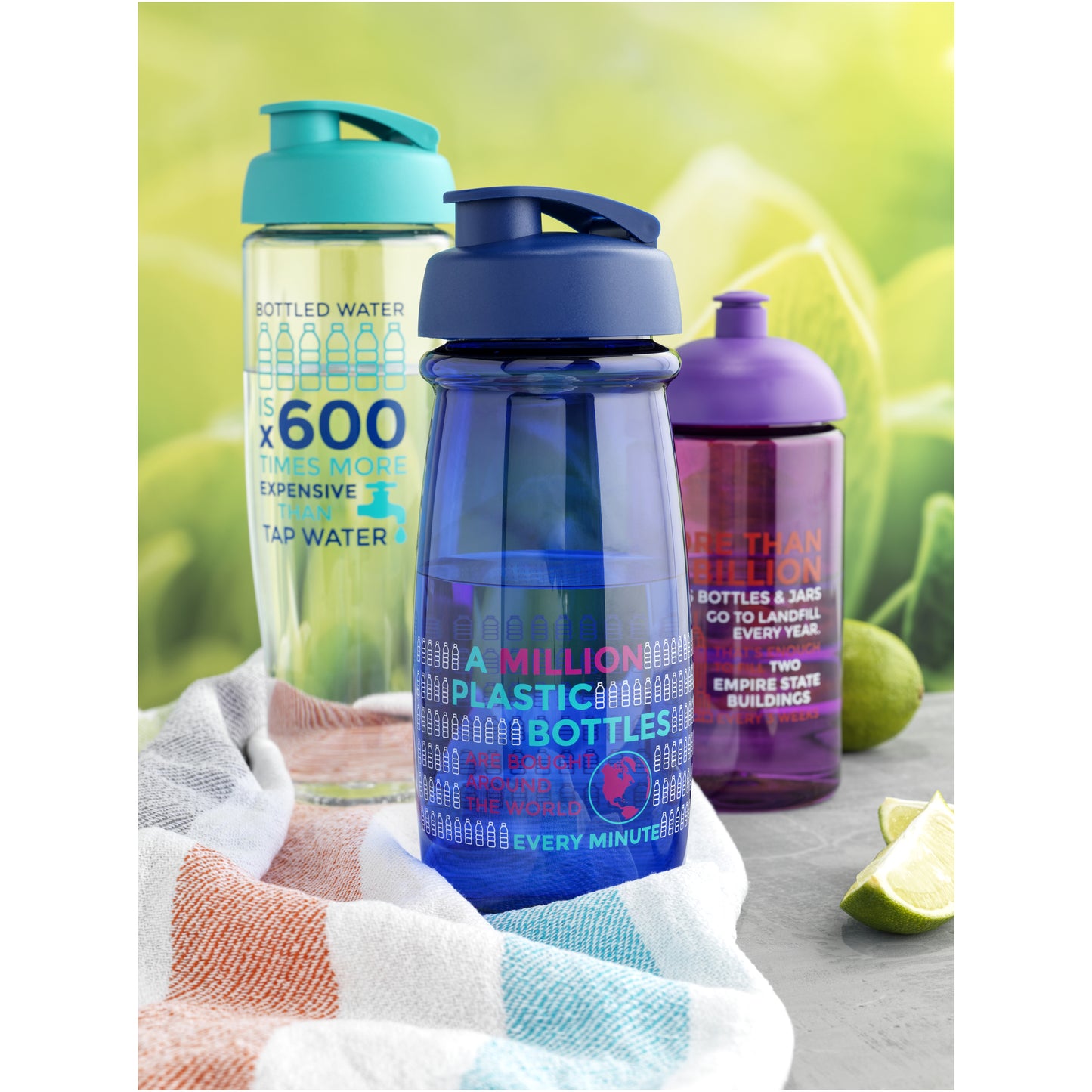 H2O Active® Pulse 600 ml sportflaska med uppfällbart lock
