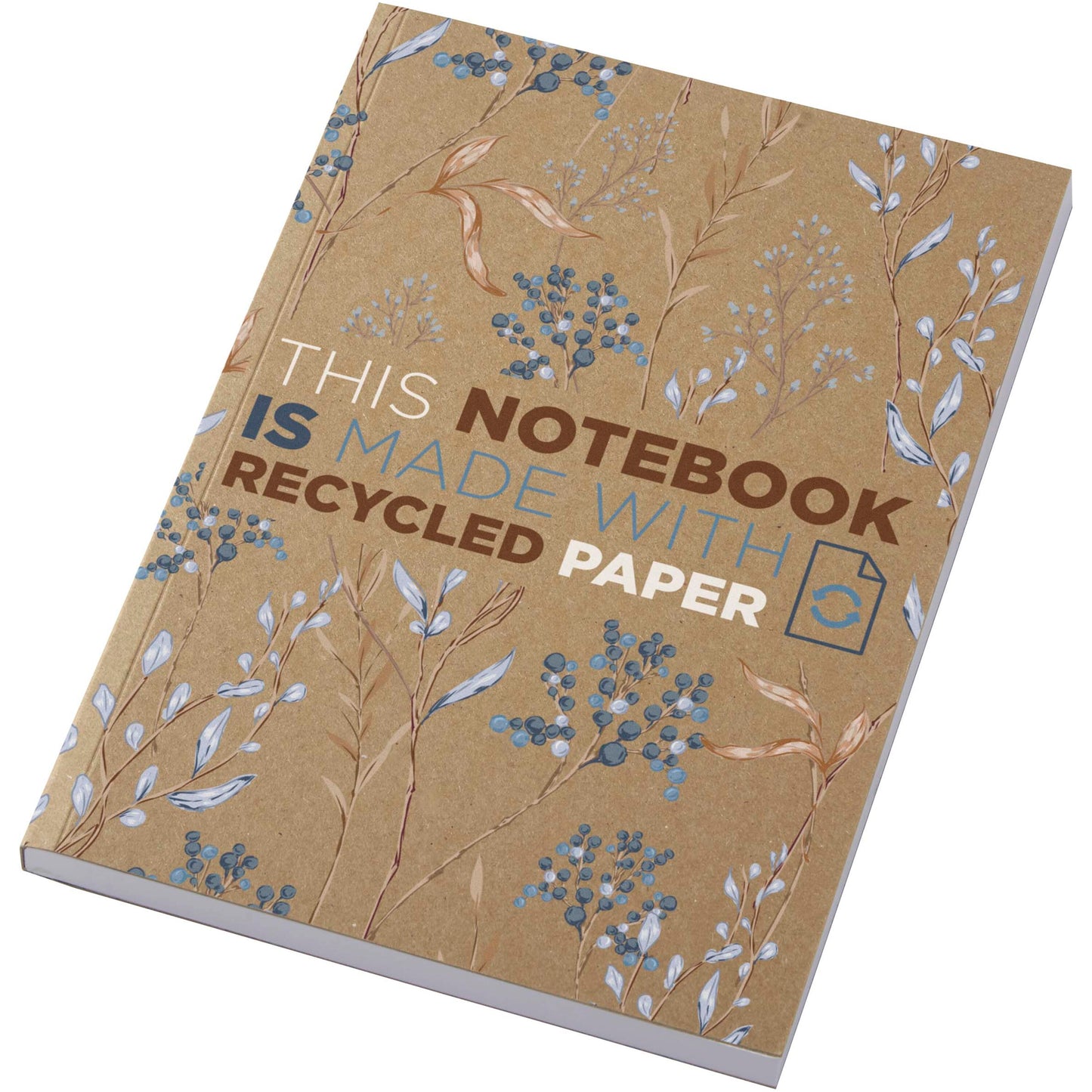 Novella Austen A5 anteckningsbok med återvunnet mjukt omslag med kraftpapper, 100 ark