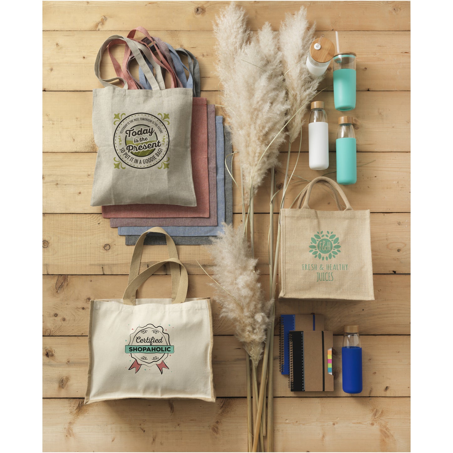 Varai 320 g/m² shoppingväska av kanvas och jute 23L