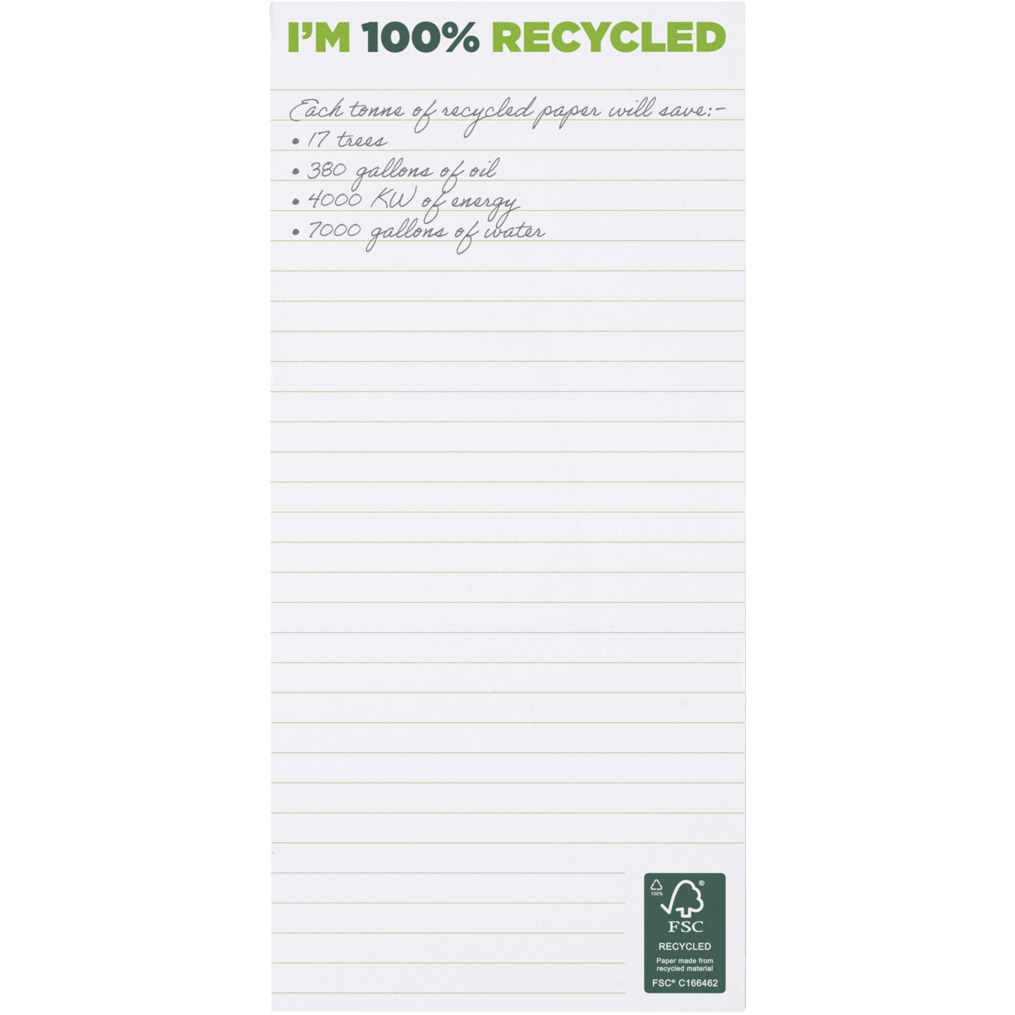 Desk-Mate® 1/3 A4-anteckningsblock med återvunnet papper