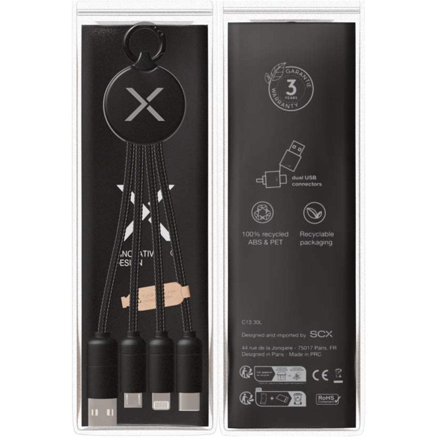 SCX.design C14 20 W 5-i-1-laddningskabel