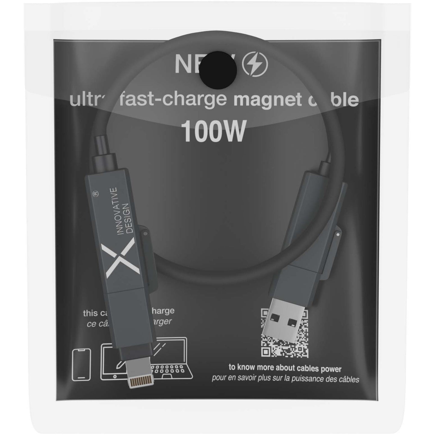 SCX.design C59 100 W laddningskabel av magnetiskt silikon