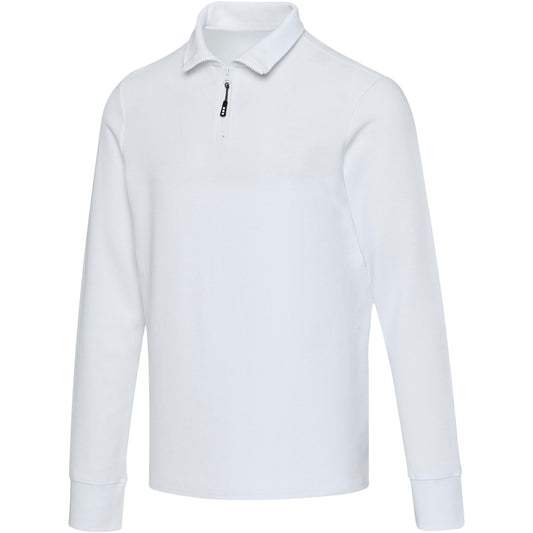 Zeus långärmad unisex piké med halv dragkedja