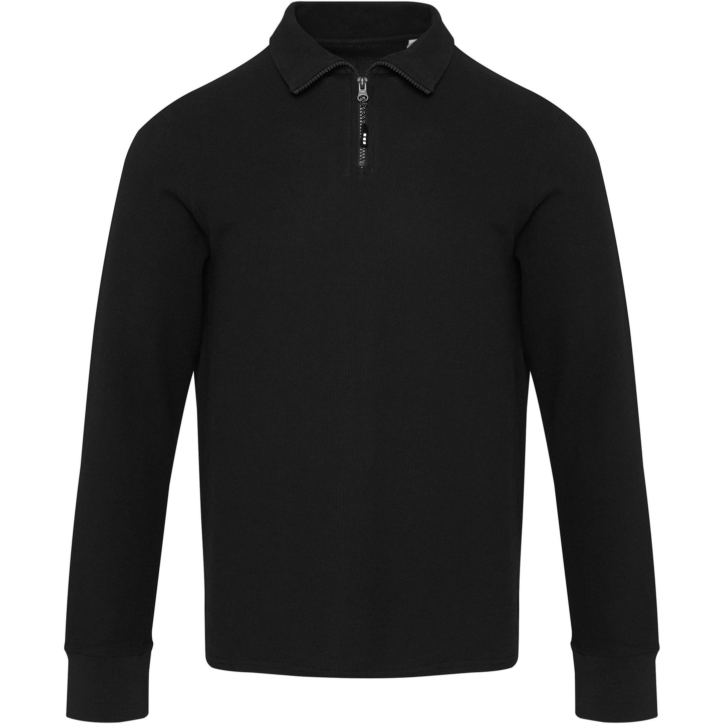 Zeus långärmad unisex piké med halv dragkedja