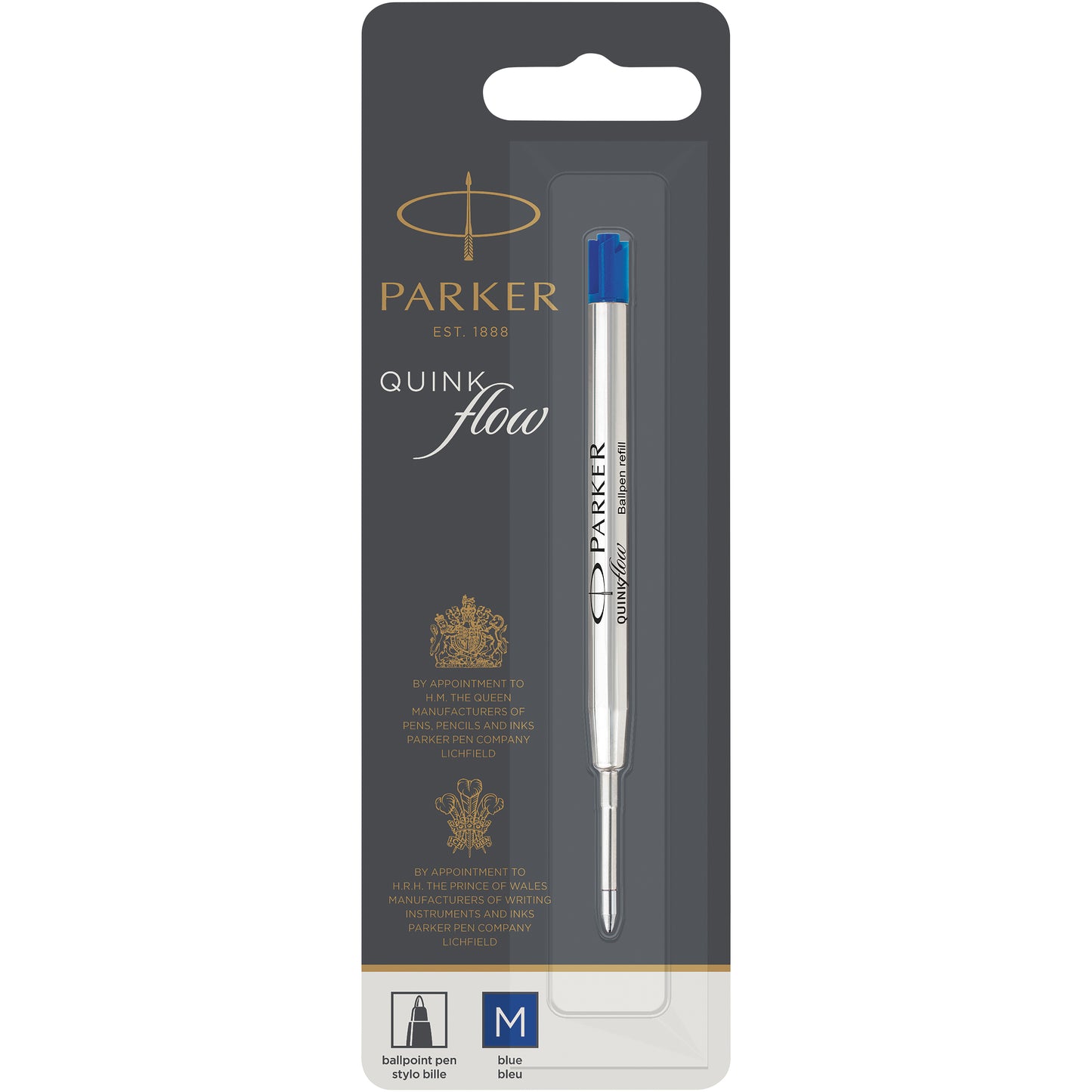 Parker Quinkflow kulspetspenna refill (blått bläck)