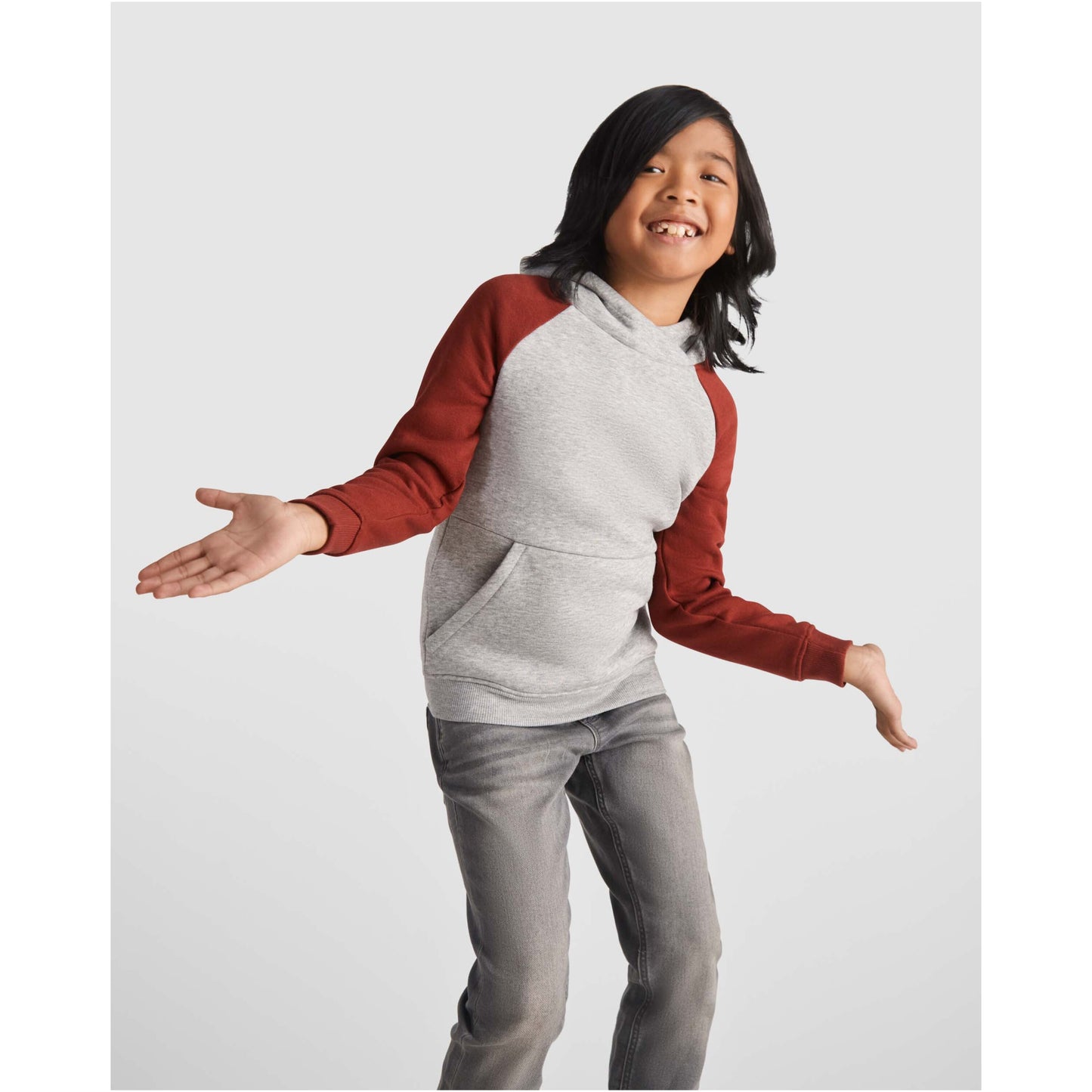Badet tvåfärgad huvtröja för barn