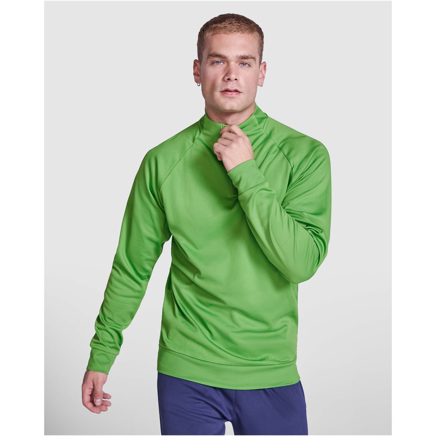 Epiro långärmad unisex sweatshirt med kvartslång dragkedja