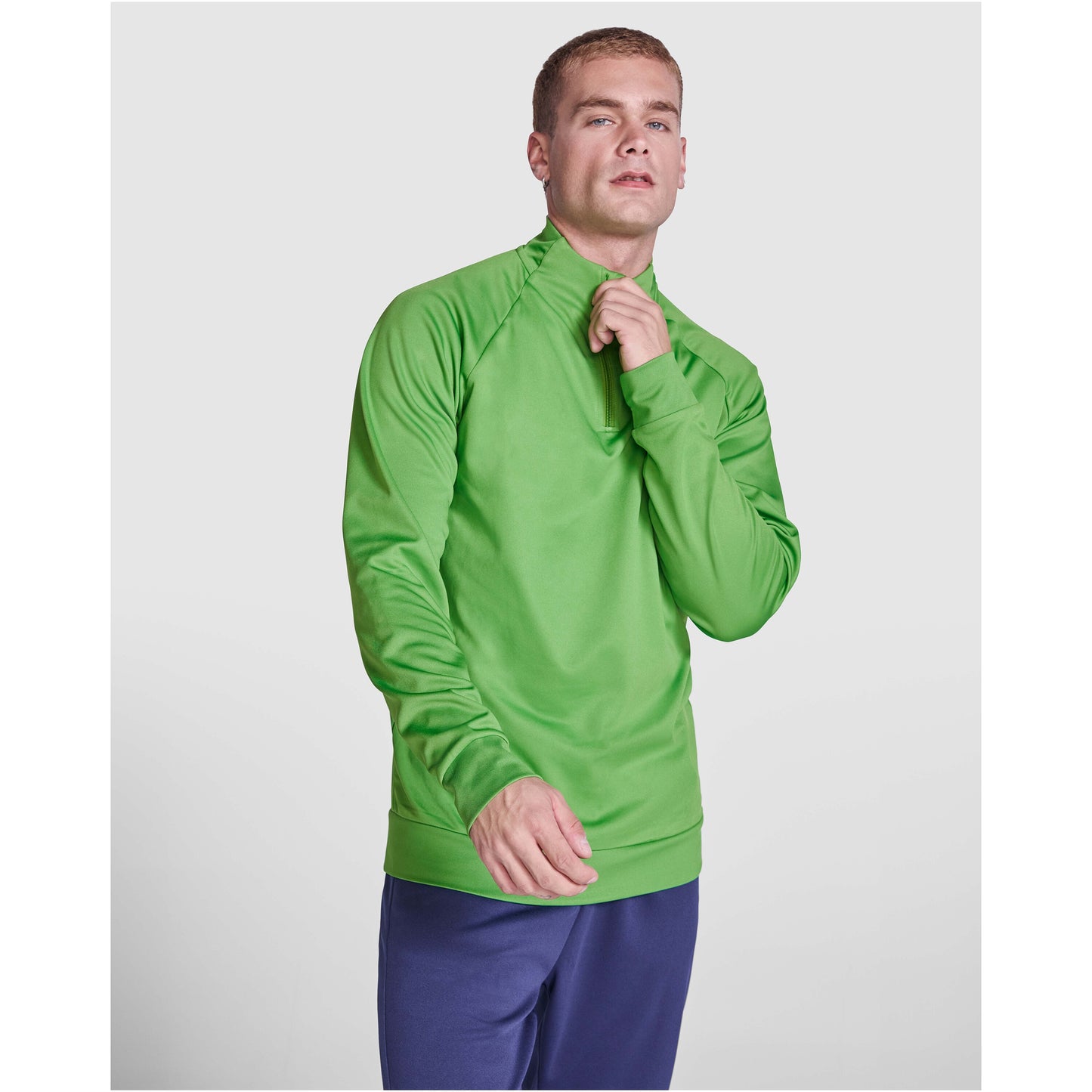 Epiro långärmad unisex sweatshirt med kvartslång dragkedja