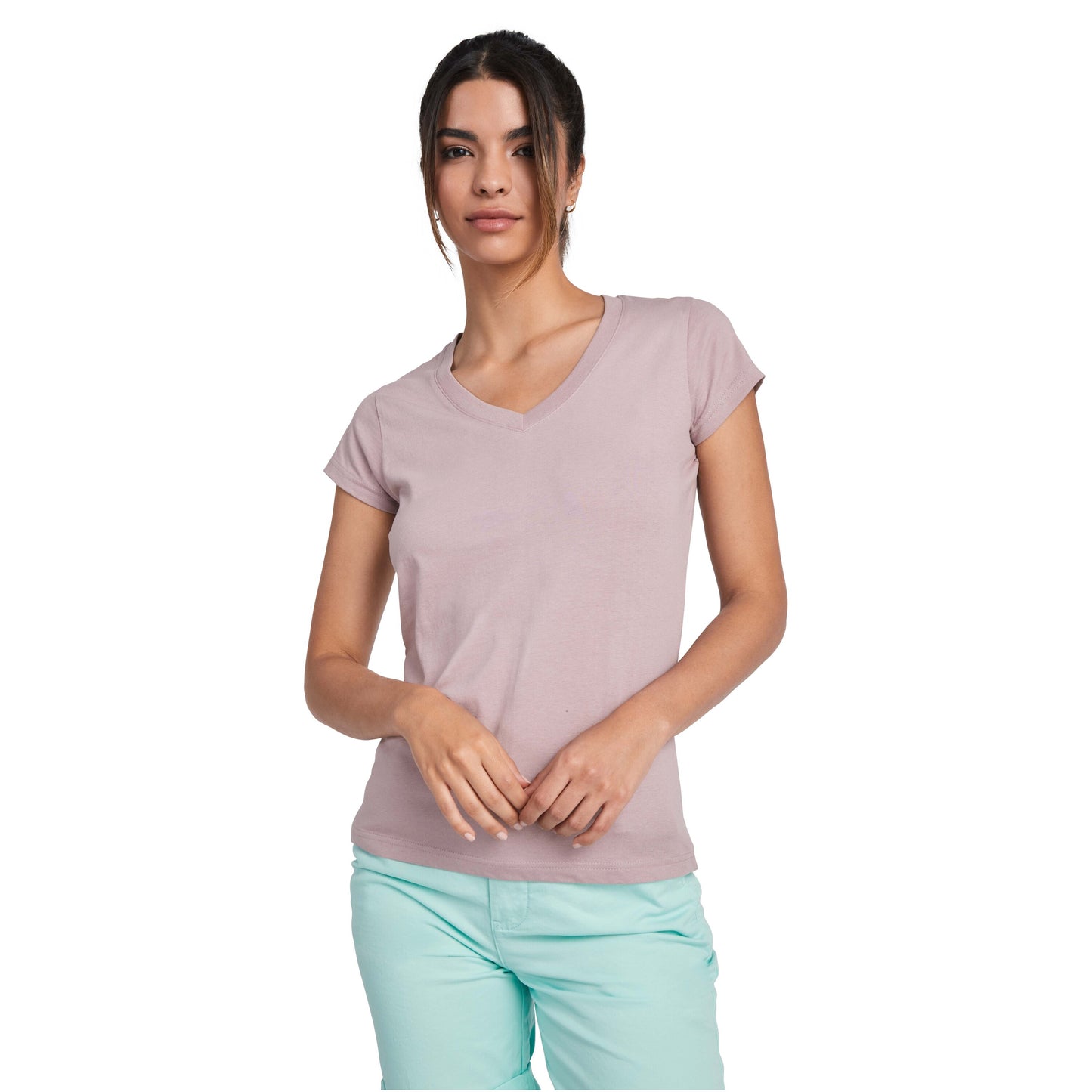 Victoria kortärmad v-ringad T-shirt för dam