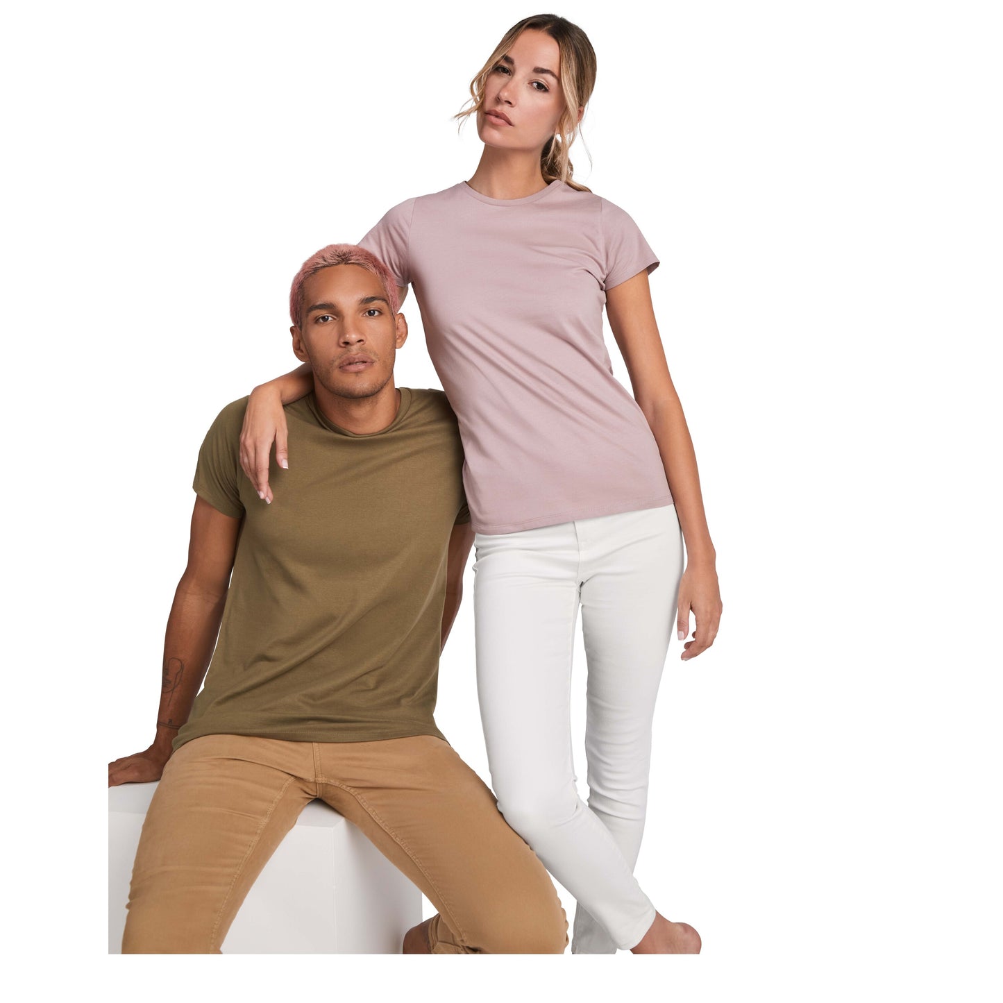Breda kortärmad T-shirt ekologisk bomull dam