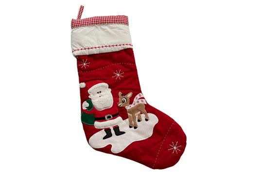 Julstrumpa med namn – Tomte och ren